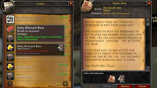 Baby Blizzard Bear for World of Warcraft's 4th Birthday