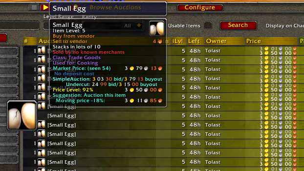 Small Eggs and Crazy Gold for Winter Veil
